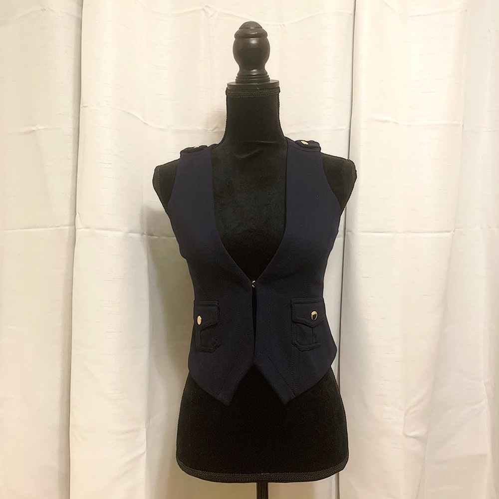 SOLD!! Cach’e Blue Vest Sz XS